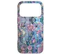 Seahorse Stained Glass Effect Art Sea Horse Stain Glass Case for iPhone 17 Pro