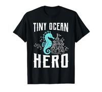 Seahorse Tiny Ocean Hero Marine Life Underwater Castle Humor Value Graphic T-Shirt