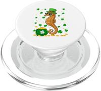 Seahorse Wearing Irish Costume St. Patrick's Day Shamrocks PopSockets PopGrip for MagSafe