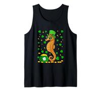 Seahorse Wearing Irish Costume St. Patrick's Day Shamrocks Tank Top