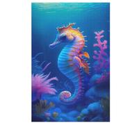 Seahorse Wooden Jigsaws Puzzles for Adults 1000 Jigsaw Puzzle, Decompressing Intellectual Educational Toy for Kids 78×53cm