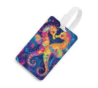 Seahorses in Love Luggage Tags for Suitcases Handbag Tag Labels Travel Accessories Privacy Cover ID Label