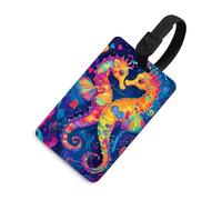 Seahorses in Love Luggage Tags for Suitcases Handbag Tag Labels Travel Accessories Privacy Cover ID Label