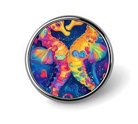 Seahorses in Love Round Enamel Brooch Pin Button Badges Decoration Hat Clothing Bag Accessories Gift Crafts