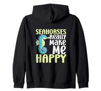 Seahorses Make Me Happy You Not So Much Funny Seahorse Zip Hoodie