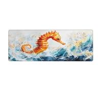 Seahorses On The Waves Mouse Pad In Big Extended Non-Slip Rubber Base Mousepad With Stitched Edges Gaming Pc Desktop Large Mouse Pad 11.8x31.5