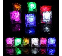 SeaISee Waterproof Led Ice Cube,12 Pack Multi Color Flashing Glow in The Dark LED Light Up Ice Cube for Bar Club Drinking Party Wine Wedding Decoration