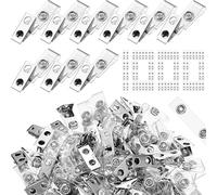 Seajan 1000 Pcs Metal Badge Clips Bulk Double Hole Name Tag Clips with Clear PVC Straps Alligator ID Strap Clips for ID Cards Holders Office School Supplies