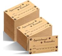 Seajan 1000 Pcs Pet Grooming Appointment Cards Bulk Paw Prints Appointment Reminder Cards for Dog Grooming, Pet Care, Client Business, Hair Salon, Dental Office, Massage Therapist and More, Brown