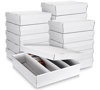 Seajan 16 Pcs 3200 Count Trading Card Storage Box Sports Card Storage Boxes Bulk for Basketball Gaming Cardboard Collecting(White)