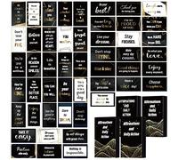 Seajan 200 Pcs Valentine's Day Positive Affirmation Cards Gift for Men Black Motivational Inspirational Cards with Quotes Encouragement Bulk with Boxes for Office Business Daily Affirmation