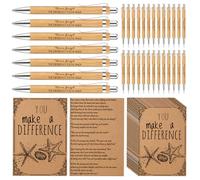 Seajan 30 Set Starfish Story Gifts Set You Make a Difference Gifts Inspirational Pocket Kraft Notebooks Bamboo Pen Employee Appreciation Gift Bulk for Volunteer Social Worker Nurse Teacher