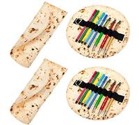 Seajan 4 Pcs Funny Tortilla Roll Pencil Case Holder Funny Burrito Roll Pen Pouch Organizer Office Accessories Makeup Case Bag School Supplies Useful Gift