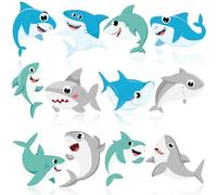 Seajan 60 Pcs Shark Bulletin Board Cutouts Decorations Ocean Sea Animal Cutouts Shark Accents Paper Shark Cutouts for Kids Home School Chalkboard Classroom Decor Supplies