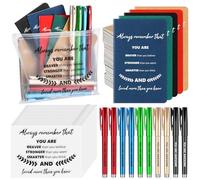 Seajan Inspirational Gifts Bulk - 50 Pcs Pens, 50 Notepads, 50 Makeup Bags for Women, Men, Teachers & Coworkers (Multicolor, Inspirational)