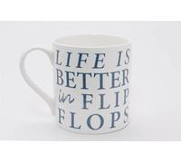 SeaKisses Luxury Fine Bone China Mug - Life is Better in Flip Flops