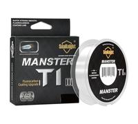 Seaknight T1 II Double Layers Fluorocarbon Coated Line 50m/100m Carp Fishing Line Transparent Invisible Monofilament Fast Sinking Clear Leader Line for Saltwater Sea Fishing 3-100LB