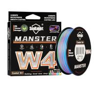 Seaknight W4 4 Strands Braided Lines 300M/500M Super Smooth PE Multifilament Line Carp Fishing Lines Double Coating UV-proof Saltwater-proof Fishing Line for Saltwater Sea Fishing 15-100LB