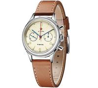 SEAKOSS 1963 Men 40mm Sapphire Glass Watch ST1901 Hand Winding Movement Mechanical Wristwatch (1pc Extra Brown Leather Strap), 40mm & With Swan Neck Regulator, Classic