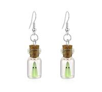 Seakuur Ghost Glow-In-The-Dark Spooky Charm Pendant Earrings Party Jewelry Gifts for Women Halloween, L, Metal, No Gemstone