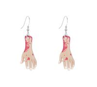 Seakuur Halloween Earrings for Women Acrylic Terrifying Blood Drop Hands Feet Axe Cup Gun Earrings Spooky Horror Party Decorations Jewelry, L, Acrylic, No Gemstone
