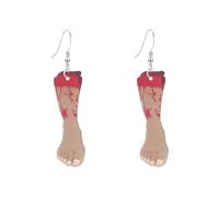 Seakuur Halloween Earrings for Women Acrylic Terrifying Blood Drop Hands Feet Axe Cup Gun Earrings Spooky Horror Party Decorations Jewelry, L, Acrylic, No Gemstone
