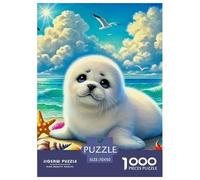 Seal 1000 Pieces Cute Ocean Animal Paper Jigsaw Puzzle - Birthday Gift Decoration for Celebration | 70x50cm/1000pcs