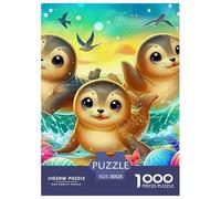 Seal 1000 Pieces Cute Ocean Animal Paper Jigsaw Puzzle - Challenging & Brainteasing Decoration for Adults & Kids | 38x26cm/1000pcs