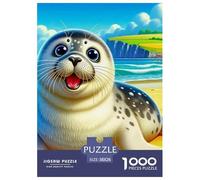 Seal 1000 Pieces Cute Ocean Animal Paper Jigsaw Puzzle - Challenging & Brainteasing Educational Game for Adults & Kids | 38x26cm/1000pcs