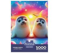 Seal 1000 Pieces Cute Ocean Animal Paper Jigsaw Puzzle - Christmas Themed Educational Game for Adults & Kids | 70x50cm/1000pcs