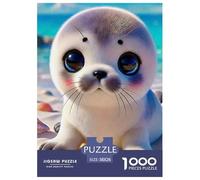 Seal 1000 Pieces Cute Ocean Animal Paper Jigsaw Puzzle - Easy-Grip Educational Game for Kids & Adults | 38x26cm/1000pcs