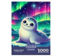 Seal 1000 Pieces Cute Ocean Animal Paper Jigsaw Puzzle - Picture Guide Decoration for Quick Assembly | 70x50cm/1000pcs