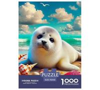 Seal 1000 Pieces Cute Ocean Animal Paper Jigsaw Puzzle - Summer Holiday Educational Game for Adults & Kids | 70x50cm/1000pcs