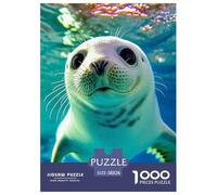 Seal 1000 Pieces Cute Ocean Animal Paper Jigsaw Puzzle - "What Happens Next" Decoration for Adults & Kids | 38x26cm/1000pcs