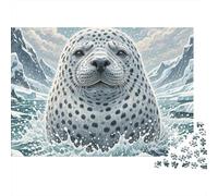 Seal 1000 Pieces Jigsaw Puzzle for Adults - Premium Wooden Difficult Puzzles, Family Game Night Gift, Wall Art Home Decor, Relaxing Therapy Toy 1000pcs (75x50cm)