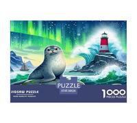 Seal 1000 Pieces Jigsaw Puzzles with Paper Art Perfect for Relaxation Families Fit Educational Games 38x26cm/1000pcs