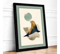 Seal Among Currents Boho Framed Wall Art Print A4 Black