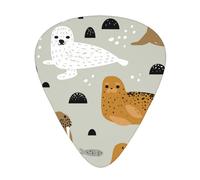 Seal And Walrus Pattern,12 Pcs Guitar Pick,3 Different Thickness Plectrums for Acoustic Guitar Bass Ukulele (0.46mm 0.96mm 0.71mm)