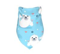 Seal And Walrus Pattern,Bib Scarf Triangle Hood Adjustable Pet Scarf Washable Hood Suitable for Small, Medium and Large Dogs and Cats
