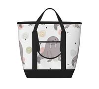 Seal And Walrus Pattern,Lunch Bags Large Capacity Insulated Tote Bag For Women Men Work Picnic Travel