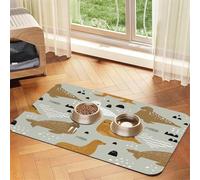 Seal And Walrus Pattern,Waterproof Pet Feeding Mat,Cat Dog Placemats for Food and Water, PU Leather Food Mats,40x60cm