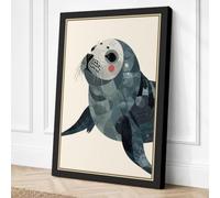 Seal at Rest Coastal Canvas Wall Art Print 18x12 Inch (46 x 30 cm)