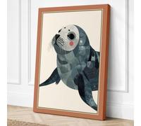 Seal at Rest Coastal Canvas Wall Art Print 30x20 Inch (76 x 51 cm)
