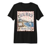 Seal Beach California Harbor Club Coastal Travel Premium T-Shirt