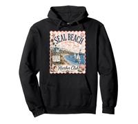 Seal Beach California Harbor Club Coastal Travel Pullover Hoodie