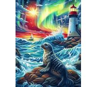 Seal by Lighthouse 1000 Pieces Jigsaw Puzzles For Men Educational Decompression Adults Anxiety Memory Care Mothers Valentines Gift Durable Cardboard 1000 PCS