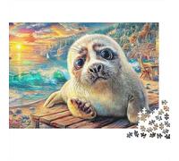 Seal Coastal Scenery Jigsaw Puzzle for Adults 1000 Piece Puzzle Game Paper Relaxation 52x38cm/1000pcs