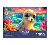 Seal & Coral Reef 1000 Piece Puzzle Coastal Sunset for Relaxation Experienced Jigsaw Fans Memory Improvement Retirement Gift 52x38cm/1000pcs
