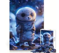 Seal Cosmonaut in Space Jigsaw Puzzles 1000 Piece for Teenagers Enhance Recall Relax Time Exact Edge Creative Gift (50x75cm)