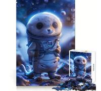 Seal Cosmonaut in Space Jigsaw Puzzles 1000 Pieces for Adults Logic Sense Toy Leisure Time Smooth Edge Seasonal Gift (38x52cm)